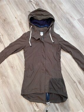 twik size small Olive Brown Hooded Utility Parka